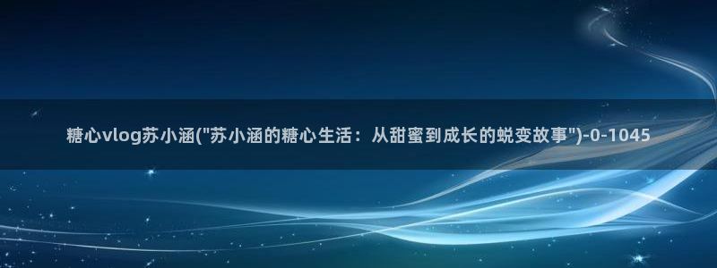糖心vlog小二
